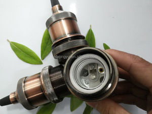 Cổ điển đồng đỏ E27/E26 ổ cắm sứ lõi bên trong kim loại giữ đèn với vít bóng đèn vật liệu gốm các loại - Product Image 3