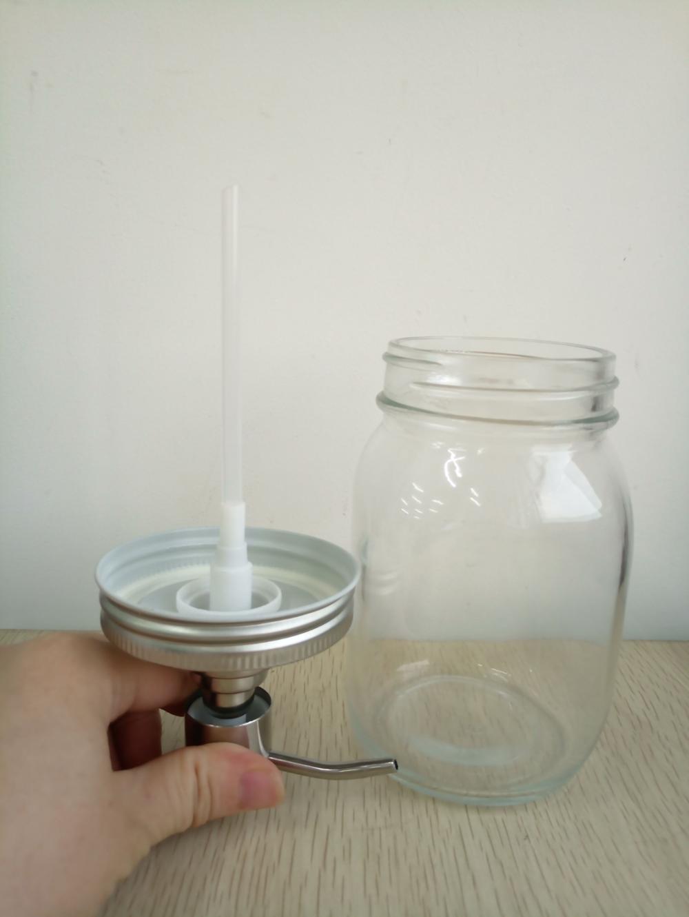 16oz Custom Hand Soap Bottle Mason Glass Jars For Liquid Soap