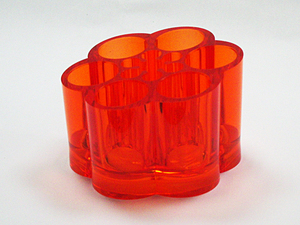 Support de rouge à lèvres vert clair 6 voies en forme de fleur en acrylique écologique - Product Image 4