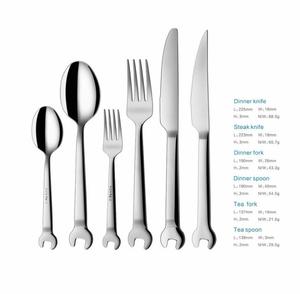 Ensemble <span class=keywords><strong>de</strong></span> couverts en acier inoxydable 3 pièces, comprenant une clé, une cuillère, une fourchette, un <span class=keywords><strong>couteau</strong></span> à steak, argenterie - Product Image 6