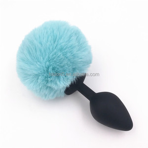 Kleurrijke Vele Kleuren Keuze Siliconen Leuke Ronde Zachte Korte Fuzzy 8 Cm Pompom Staart 3 Maten <span class=keywords><strong>Ass</strong></span> Intruder Anale Stop butt Plug - Product Image 2