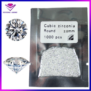 2.0mm brillante blanco claro cubic zirconia cz laboratorio creado diamantes piedras sueltas - Product Image 1