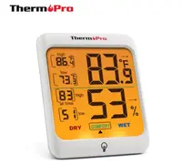 ThermoPro TP53 디지털 실내 온도계 습도계 날씨 역 터치 백라이트