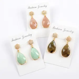 WX1023 Natural Prong Setting Gem Stone Earrings Fashion Earrings for Women