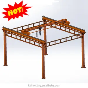 Hot Koop 1 Ton Lichtgewicht Vrijstaande Workstation Brug Kraan Europese Type Licht Duty Eot Single Ligger Overhead Crane 5 Ton