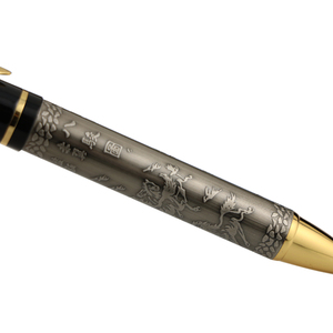Stylo <span class=keywords><strong>Rotring</strong></span> en métal de luxe avec gravure au laser, logo gravé, corps en laiton, bronze antique, motif sculpté, stylo en cuivre - Product Image 5