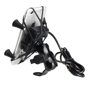 Metalen USB Opladen Mount in E Fiets Scooter Motorfiets, Mobiele Telefoon Houder - Product Image 1