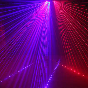 Lampu <span class=keywords><strong>Laser</strong></span> RGB 6 Mata, Sensitif Suara, untuk Pesta Pernikahan, Lampu Pesta yang Dapat Diprogram DMX 512 - Product Image 5