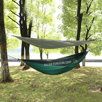 Hamac portable de camping en plein air ultra-léger pour 1 à 2 personnes avec bâche de tente et moustiquaire en nylon et polyester pour toutes les saisons.