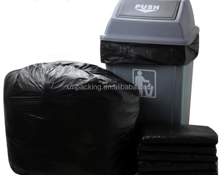 الجملة قابل للتعديل كبير أسود هدب البلاستيك القابلة لإعادة التدوير القمامة/القمامة/القمامة/كيس القمامة