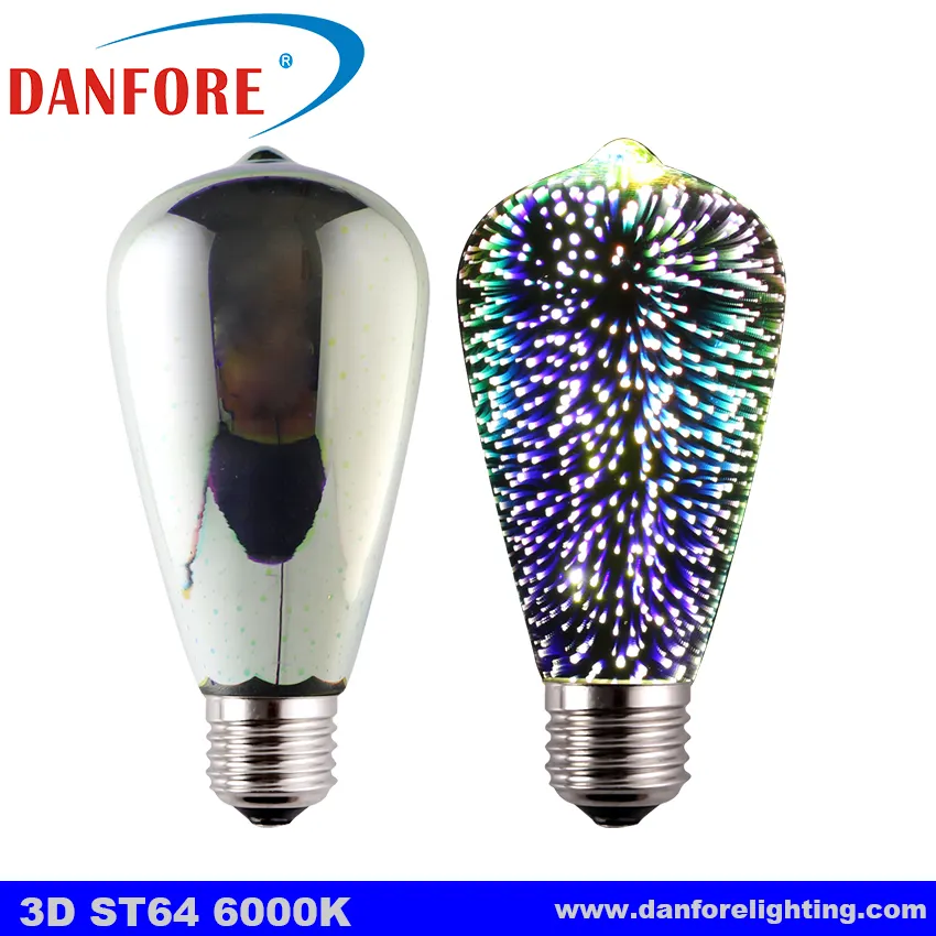 Ampoule LED colorée 2017 W ST64, lampe de feux d'artifice 3D, nouveau produit 3.5