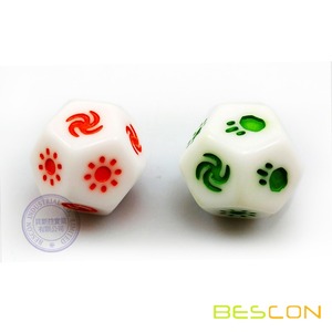 Tùy Chỉnh Khắc Đa Diện <span class=keywords><strong>12</strong></span> Mặt Xúc Xắc Với Bức Tranh Đầy Màu Sắc - Product Image 1