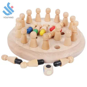 Toptan satranç seti bebekler-YF-L0214 ahşap satranç oyunları eğitici oyuncaklar renkli zeka bebek ahşap bellek satranç