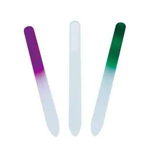 Fácil de Limpar Crystal Glass Lixa de Unhas na Caixa de Cano com 3 Cores lixa de unhas de acrílico para brilhar e moldar as unhas perfeitamente