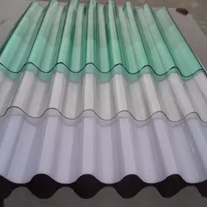 Reforçado com fibra de vidro ondulado folha de telhado de plástico flexível transparente