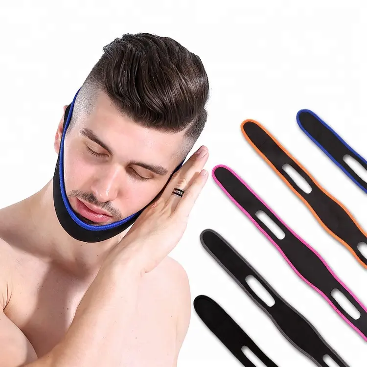 Anti snore sleep deep guard stopper aid device adjustable chin strap