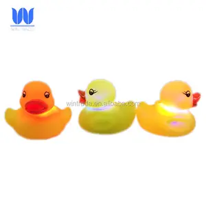 Bath fishing toy game floating led rubber lighted duck