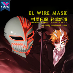Máscara <span class=keywords><strong>de</strong></span> PVC <span class=keywords><strong>de</strong></span> Kurosaki <span class=keywords><strong>Ichigo</strong></span> para Cosplay, Tira <span class=keywords><strong>de</strong></span> Neón LED, Accesorios para Fiestas <span class=keywords><strong>de</strong></span> Halloween, Accesorio Iluminado con Temática <span class=keywords><strong>de</strong></span> Dibujos Animados - Product Image 5
