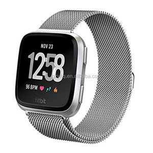 Correa de <span class=keywords><strong>Reloj</strong></span> Deportiva de Acero Inoxidable de Lujo para Fitbit <span class=keywords><strong>Versa</strong></span> 1/<span class=keywords><strong>2</strong></span>, Correa de Repuesto Milanesa - Product Image 5
