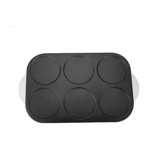 Kualitas Tinggi Non-Stick Coating Permukaan Wiht 6 Pcs Mini Listrik Pancake Pembuat pemanasan Cepat dan Pemanasan Seragam