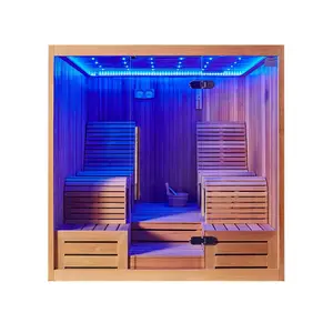 Monalisa/приятный дизайн Роскошные Финляндии стиль дома традиционный деревянные саунные комнаты с 2 человек для ног сидения M-6050