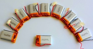 batería de polímero de 502030, <span class=keywords><strong>3</strong></span>.7 v li ion polymer battery 280 mah de la batería - Product Image 1