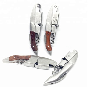 Ouvre-bouteilles professionnels de qualité supérieure Tire-bouchons en acier inoxydable argenté de haute qualité Taille personnalisée Marque LH - Product Image 1