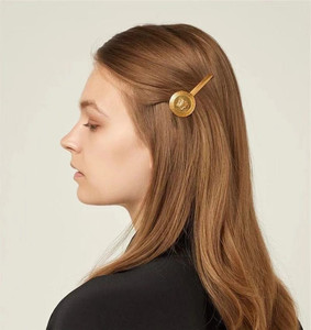 Gold plating dumb Gold beauty locket metal hair clip hair jewelry for girl - Product Image 5