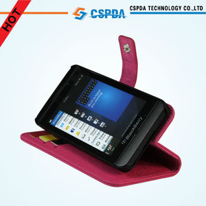 Value Pack Para Blackberry Z10 Cuero De La Pu De Escritorio La Carpeta Del Soporte Caso / Cubierta / Bolsa Con Ranuras Para Tarj - Product Image 1