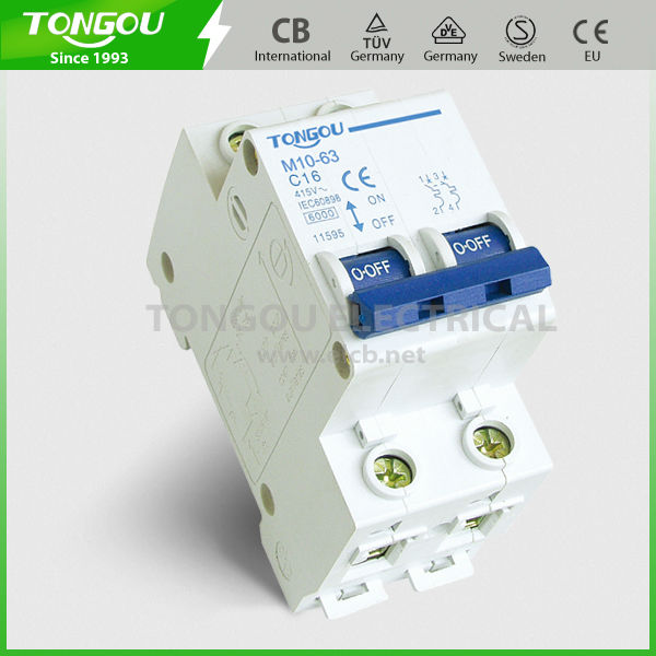 Tom10-63 c45n 2p класса мини выключатель( dz47- 63 автоматических)
