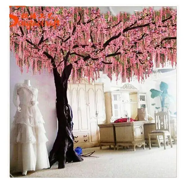 Romantik dekorasyon büyük yapay çiçeği ağacı sakura dalları yapay kiraz ağaçları