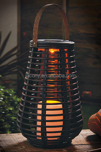 Outdoor Table Candle <strong>Lantern</strong> for <strong>Garden</strong> Yard Patio Waterproof <strong>Solar</strong> Rattan Teardrop Candle <strong>Lantern</strong> - Product Image 4