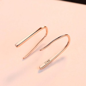 CZCITY New Lady Luxury Simple Design Fascinating Women Romantic Rose Gold Color 925 <strong>Silver</strong> <strong>Drop</strong> <strong>Earring</strong> - Product Image 6
