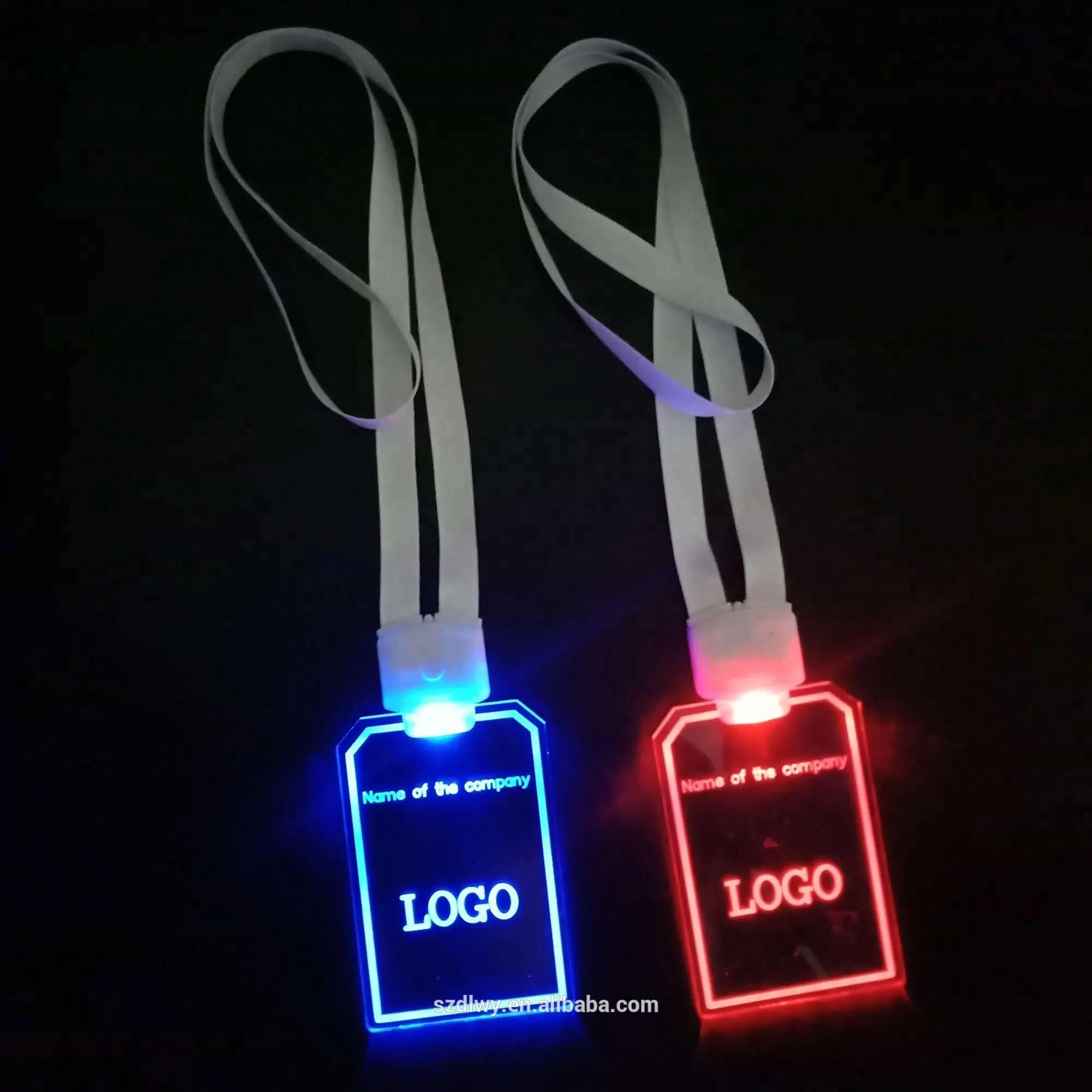 LED กระพริบเชือกเรืองแสงใน Dark LED Lanyard Light Lanyard ขายส่ง