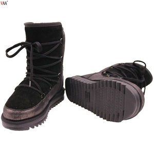 AN-CF-122 Trasporto Campioni Reale di Lana di Alta Qualità di Vendita Calda Delle Donne di Inverno <span class=keywords><strong>Stivali</strong></span> Da Neve Scarpe di Cuoio Del Faux - Product Image 5