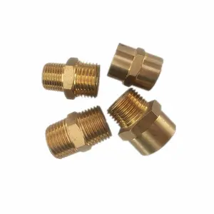 Mamelon fileté en laiton double pour hommes, 1/2 "x 3/8", mamelon mâle avec réduction de mamelon