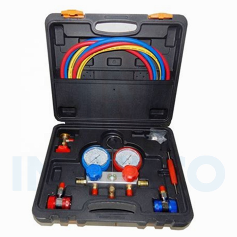 A/C манометр для трубопровода подходит для R134A R410A и R22 Охладителей с шлангом