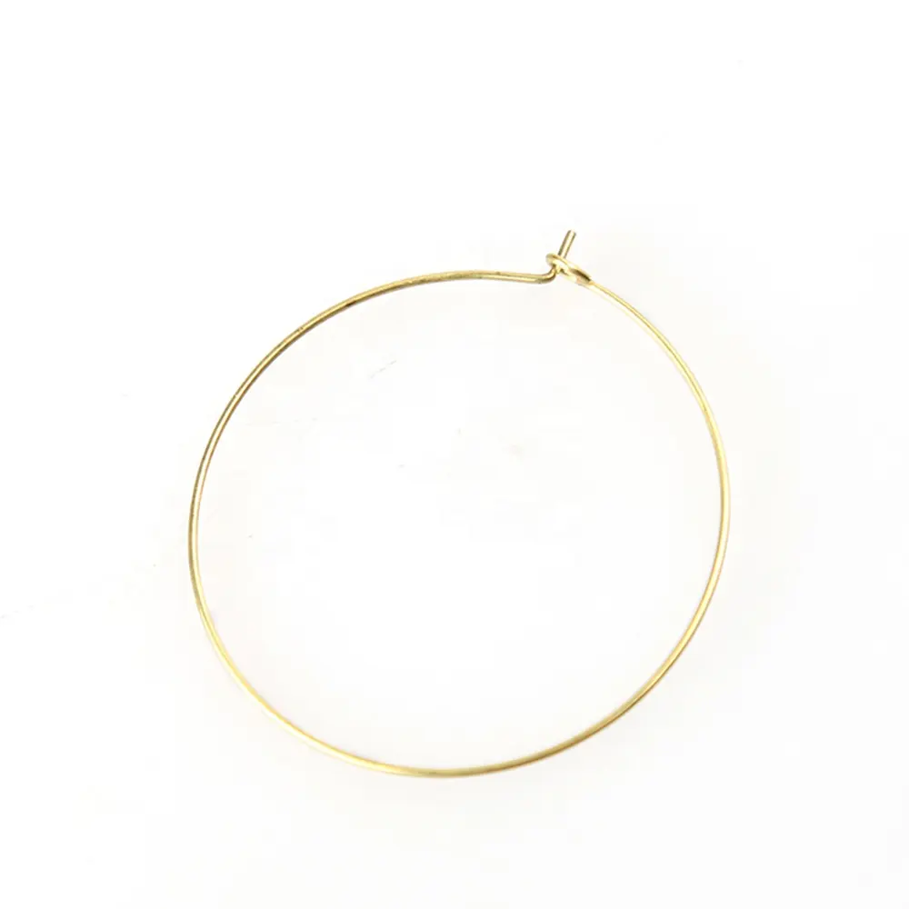 Wholesale Factory Supply Raw Brass Gold Wire Hoop Earrings for Women Earing
