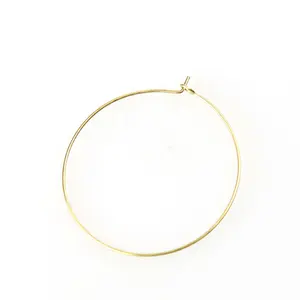 Wholesale Factory Supply Raw Brass Gold Wire Hoop Earrings For Women Earing