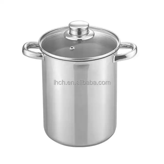 High quality Stainless Steel Asparagus Pots with Glass Lid & Inner Rack Tall  Body Cooking Pasta Pots