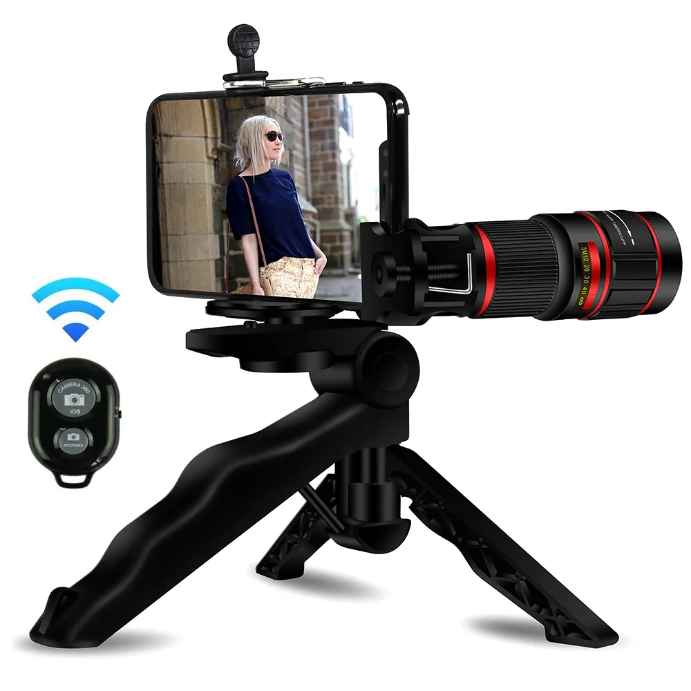 20X telefoto Lens Tripod ile, cep telefonu HD teleskop Zoom objektifi kiti ile uzaktan Shutter iPhone Samsung