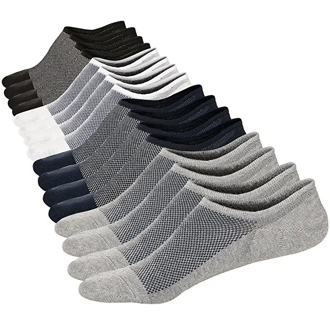 mens no show cotton non-slip breathable athletic grip low cut ankle wholesale invisible socks