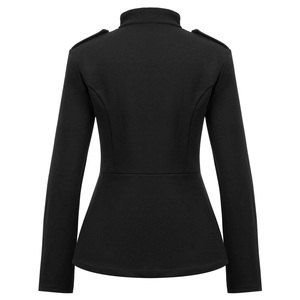 Cuocu — <span class=keywords><strong>manteau</strong></span> décoratif à manches longues pour femmes, décontracté, avec boutons, col montant, vêtement pour dames, CU0046 - Product Image 4