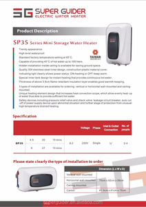 เครื่องทำน้ำอุ่นไฟฟ้าขนาดเล็กสำหรับใช้ในครัวเรือนและโรงแรมติดผนังแนวนอนทำจากพลาสติกทนทาน - Product Image 5