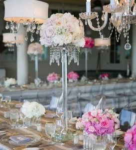Peças grandes de cristal para casamento, branco, flor para decoração de mesa