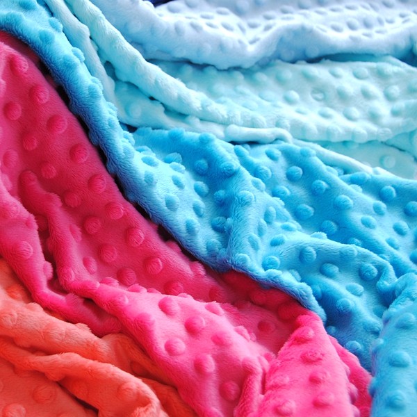 Polyester 260gsm weight 3mm pile height polar minky dot fabric