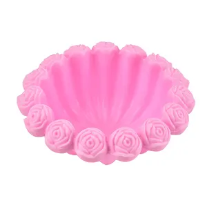 Rose shape cake mold pan plastic Eco-friendly Food Grade baking tools non-stick making silicone cake moulds