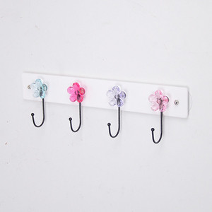 Acrylic hoa hình dạng 4 nhựa <span class=keywords><strong>J</strong></span> móc với nhãn dán có thể tháo rời - Product Image 1