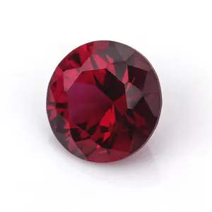 Lab Created Synthetic Ruby With Visible Inclusions Round Loose Stones