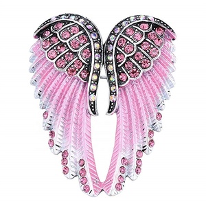 Metal Bling cristal incrustado esmalte Flying Feather Guardian Angel Wing broche joyería para regalos - Product Image 5